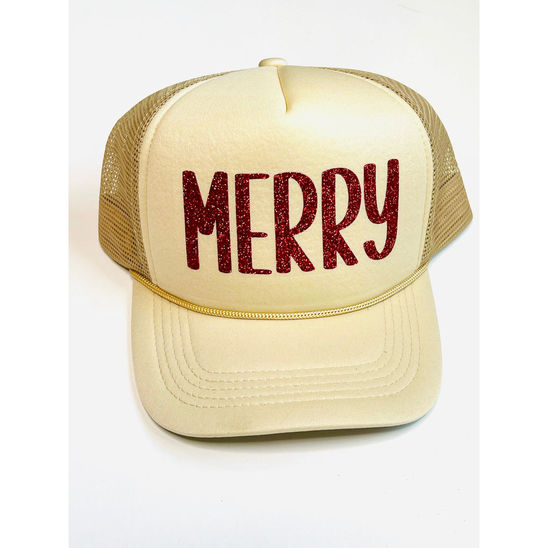 Merry Christmas Tan Trucker