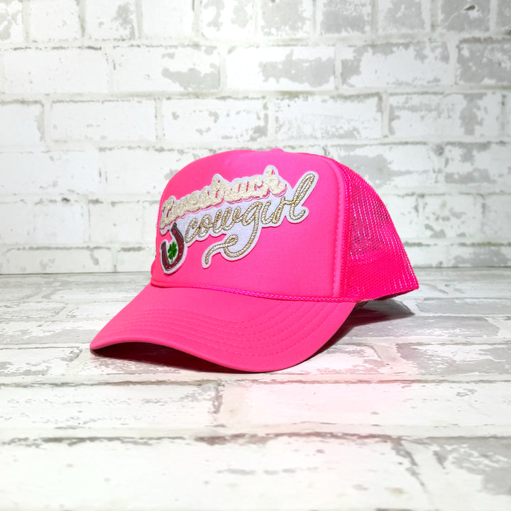 Lovestruck Cowgirl Hot Pink Patch Hat