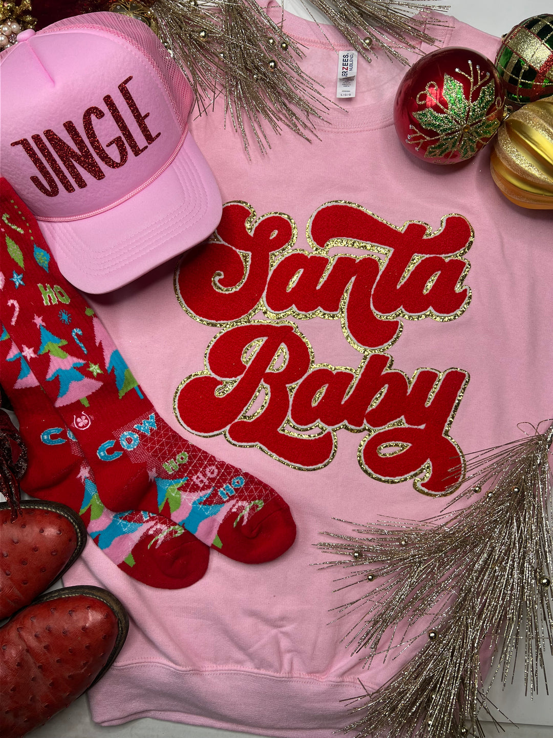 Santa Baby Pink - Unisex Fit Crew Neck Sweatshirt