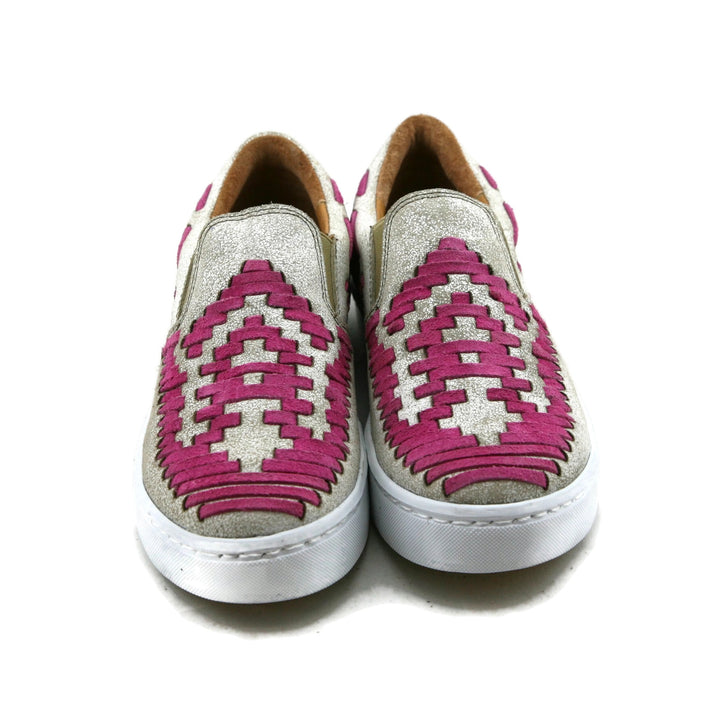 Dakota Cream/Pink Leather Tennis Shoes