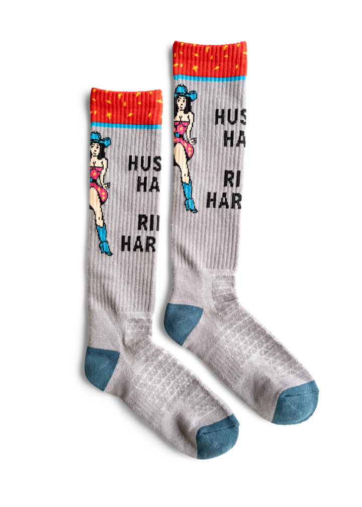 Bad Cowgirl Co. Hustle Hard, Ride Harder Performance Boot Socks