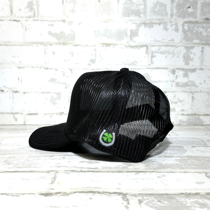 Lucky Enough Black Patch Hat