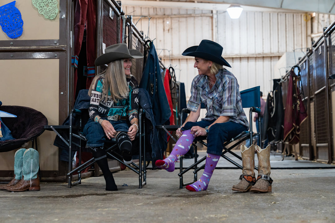 Retro Lucky Chuck Black/White Performance Boot Socks