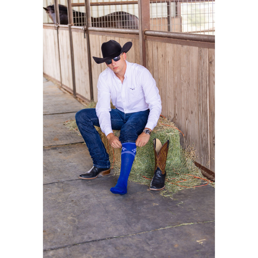 Retro Lucky Blue Performance Socks