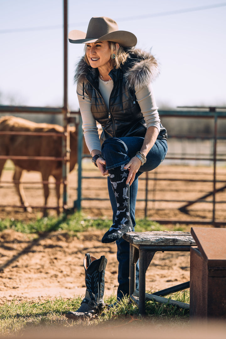 The Lucky 3 Pack | Western Soule Compass Performance Boot Socks