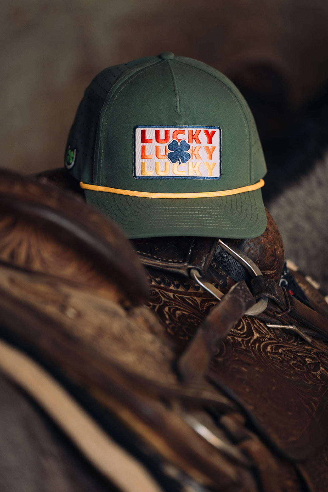 Lucky Trio Patch Performance Hat - Pine