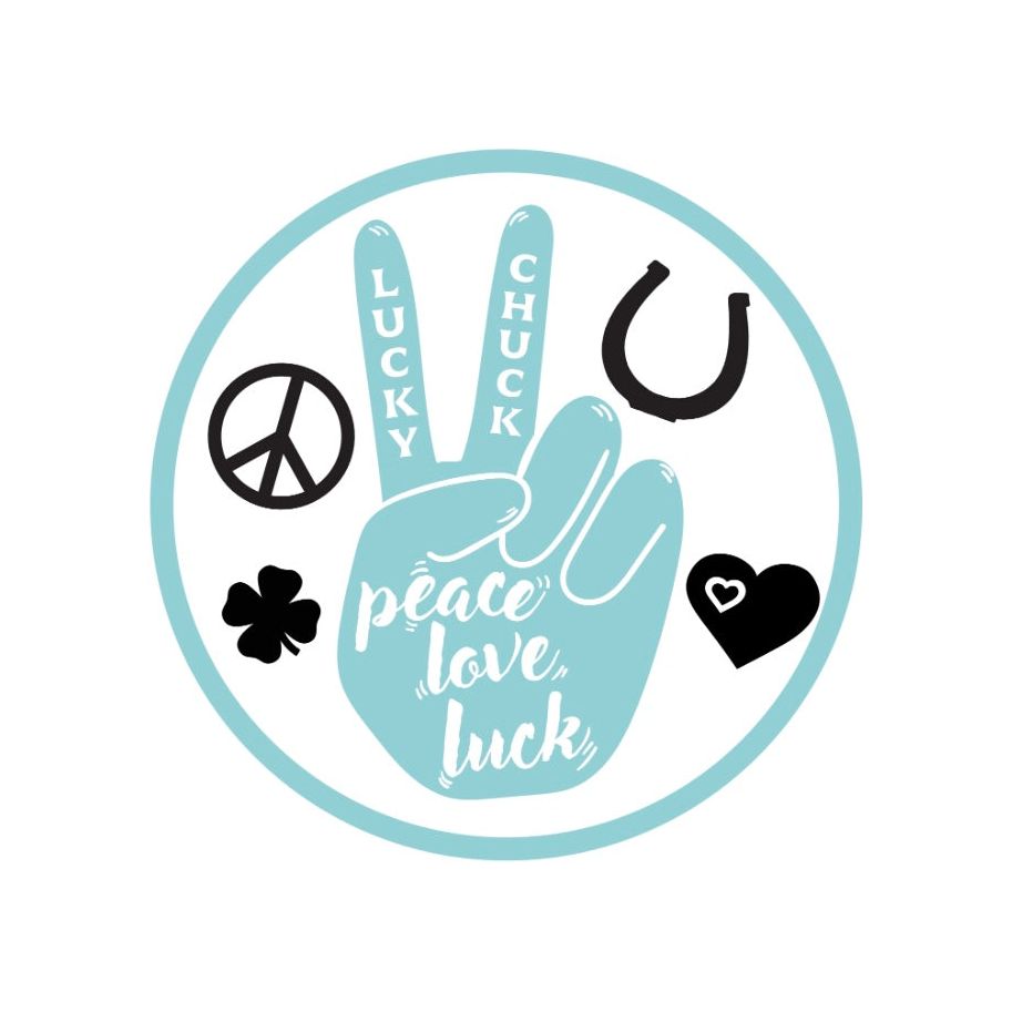 Peace, Love and Luck Sticker