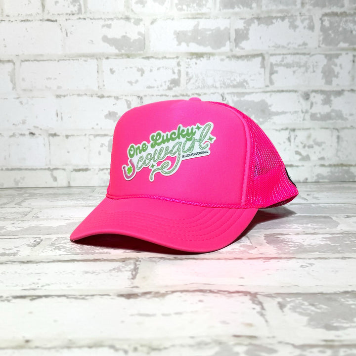 One Lucky Cowgirl Hot Pink Patch Hat