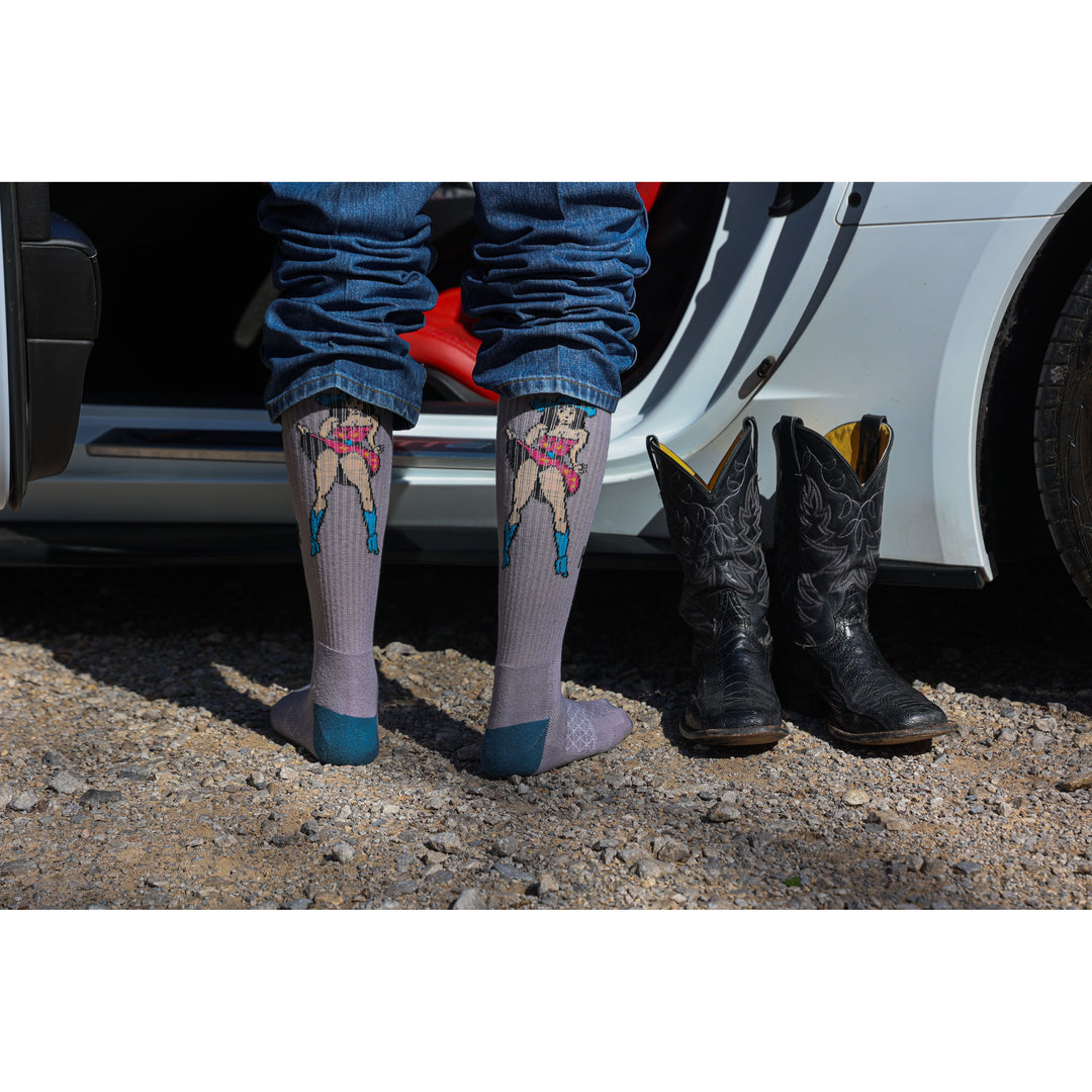 Bad Cowgirl Co. Hustle Hard, Ride Harder Performance Boot Socks