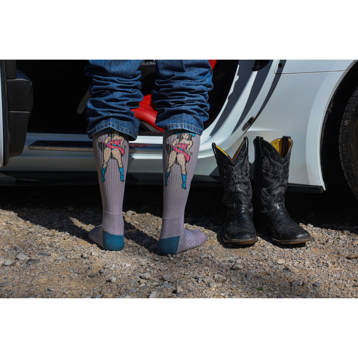 Bad Cowgirl Co. Hustle Hard, Ride Harder Performance Boot Socks