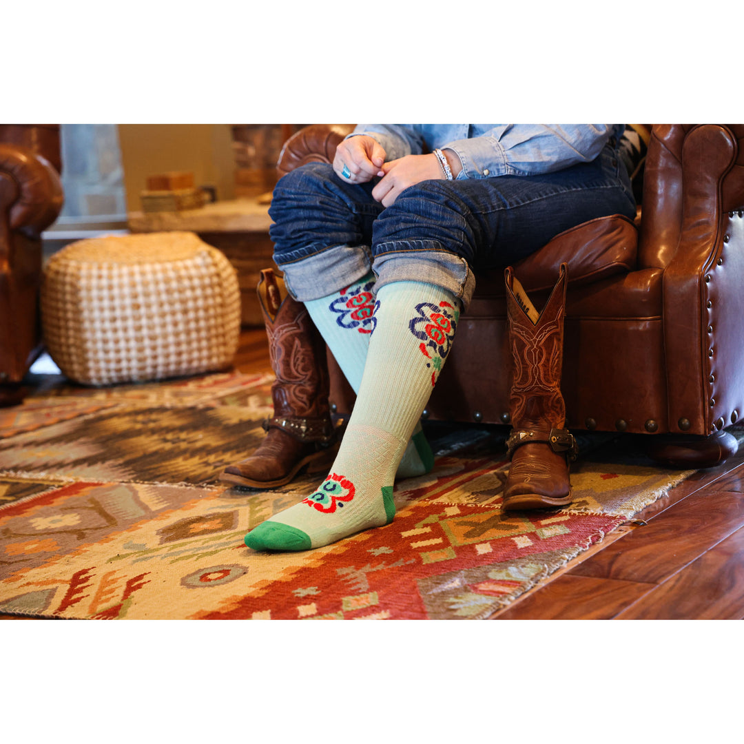 Ranch Glam Teal Performance Boot Socks