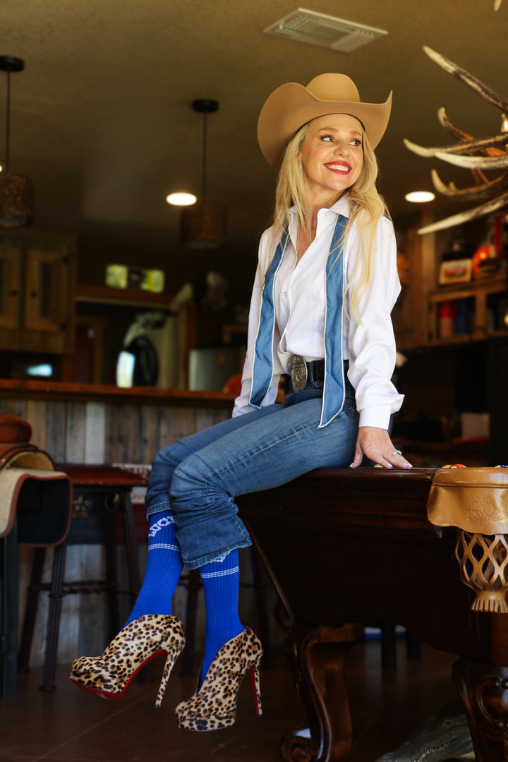 Retro Lucky Blue Performance Socks