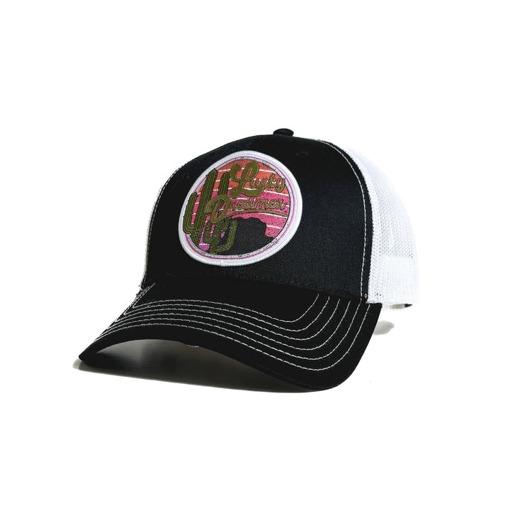 Lucky Dreamer Black & White Trucker Hat