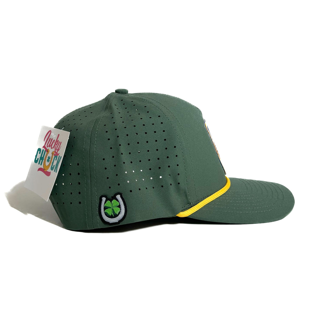 Lucky Gulf Polo Patch Performance Hat with Gold Rope