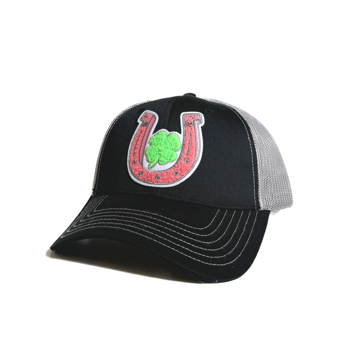 Lucky Horseshoe Black & Grey Trucker Hat