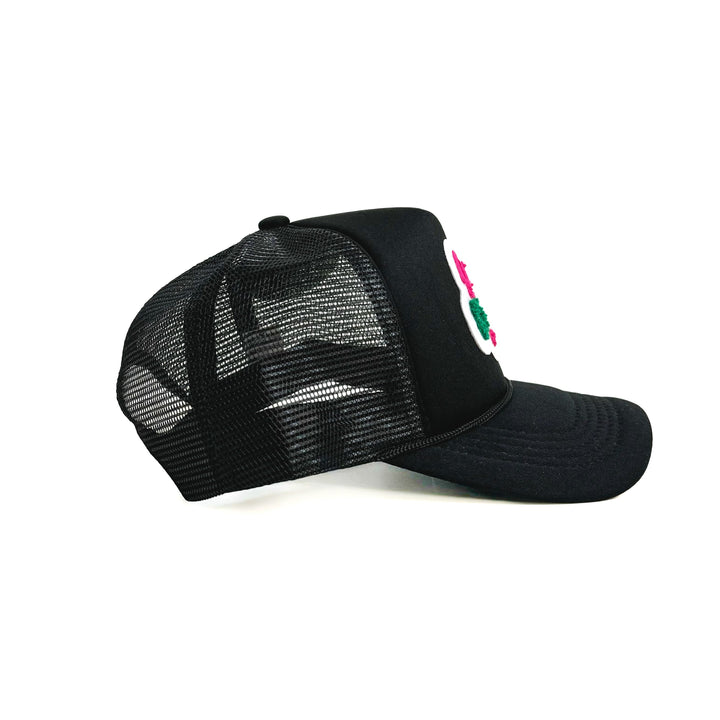 Lucky Mini Logo Patch Black Trucker Hat