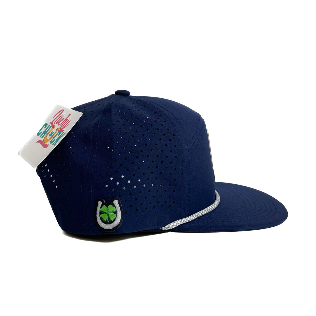 Lucky Polo Patch 7 Panel Hat with Rope - Navy
