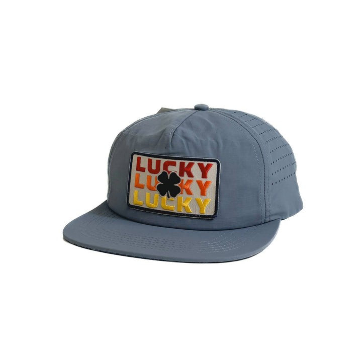 Lucky River Trio Patch Hat | Flat Brim - Glacier