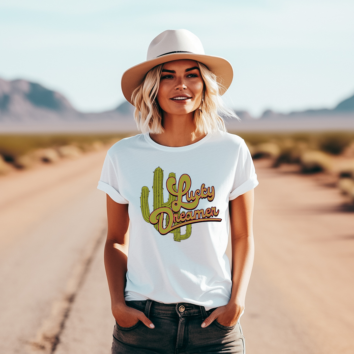 Lucky Dreamer Cactus Unisex Jersey Short Sleeve Tee