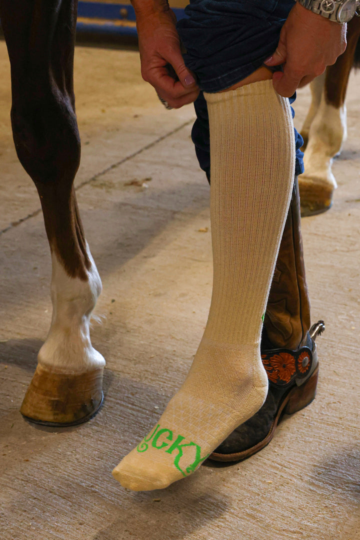 The Cowboy- Tan Performance Boot Socks