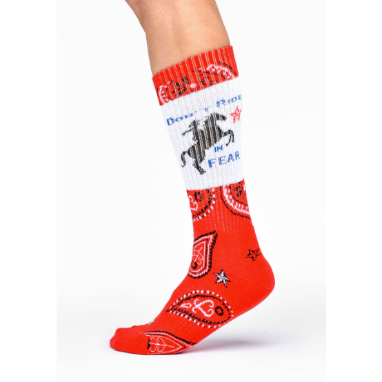 Don't Ride in Fear Lucky chuck Performance socks 