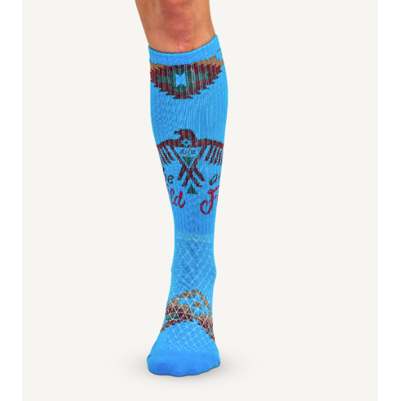 Wild and Free Turquoise Performance Socks