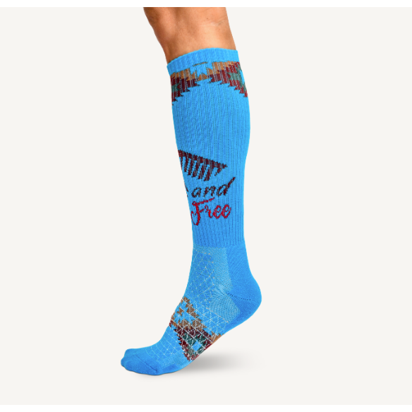 Wild and Free Turquoise Performance Socks