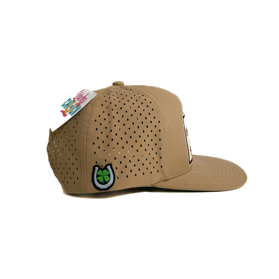 Wild & Free Patch 7 Panel Hat - Khaki