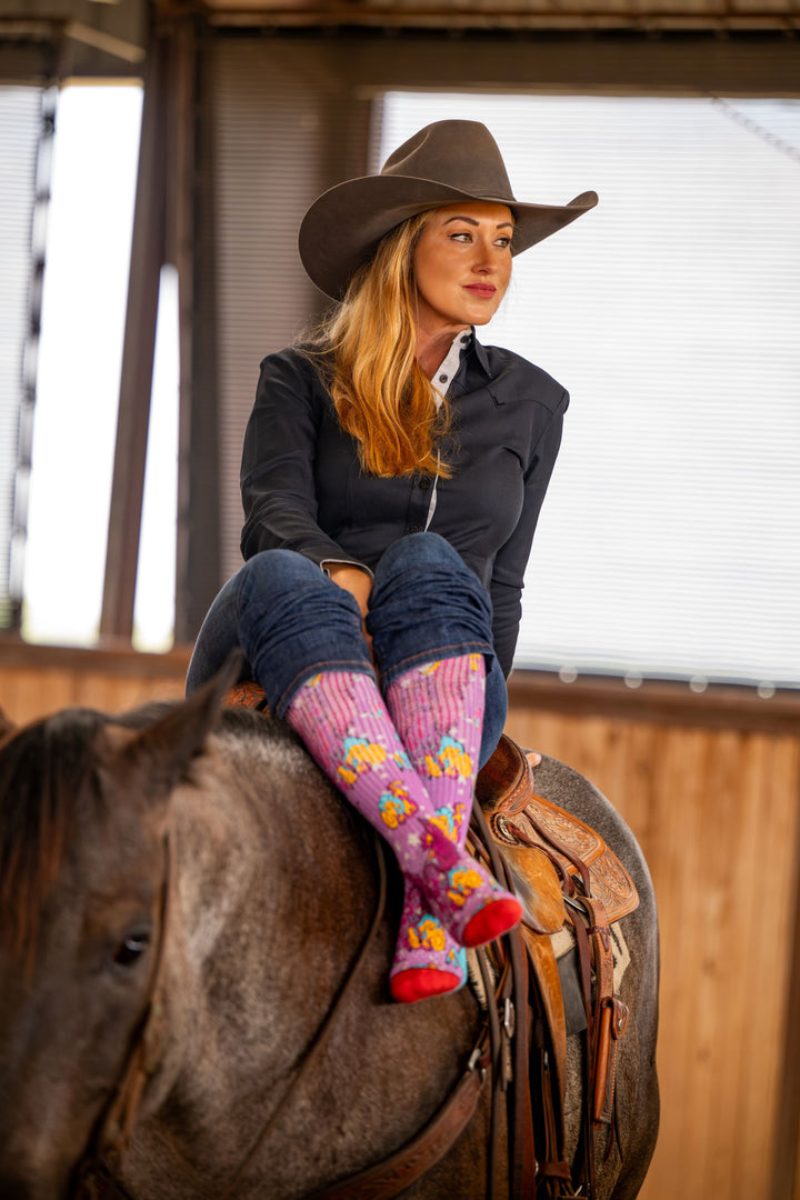 Bad Cowgirl Co. Stardust Hooves Performance Boot Socks