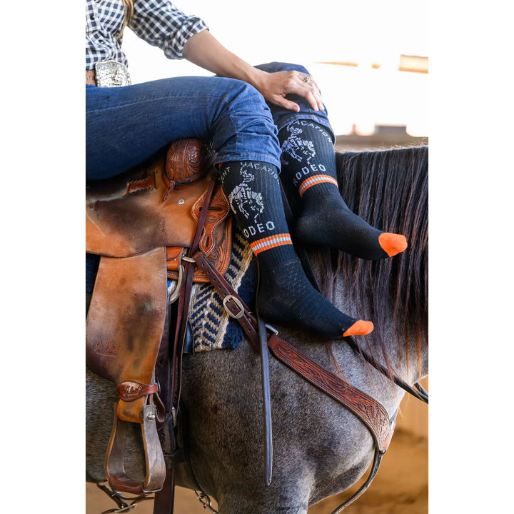 Cactus Alley-Correctional Vaca Blk Performance Boot Socks