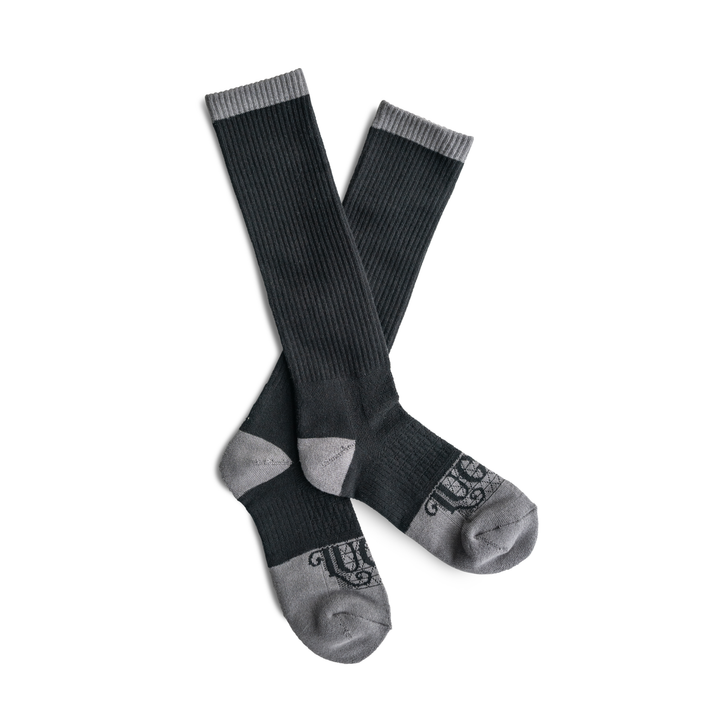 The Cowboy Black/ Gray Performance Boot Socks