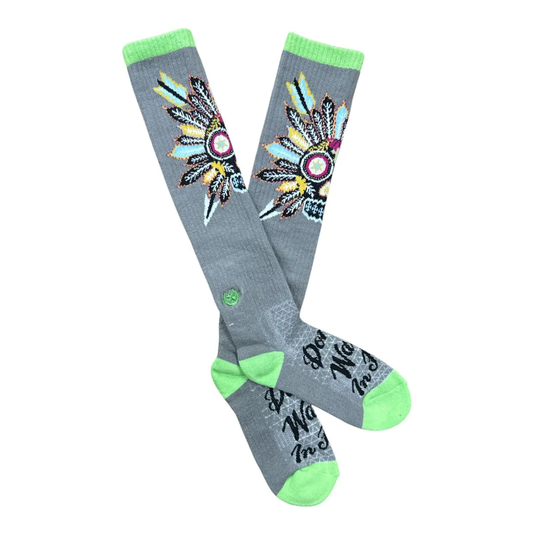 Don’t Walk in Fear Gray Performance Boot Socks