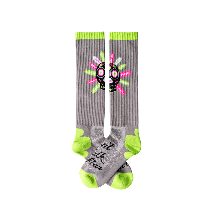 Don’t Walk in Fear Gray Performance Boot Socks