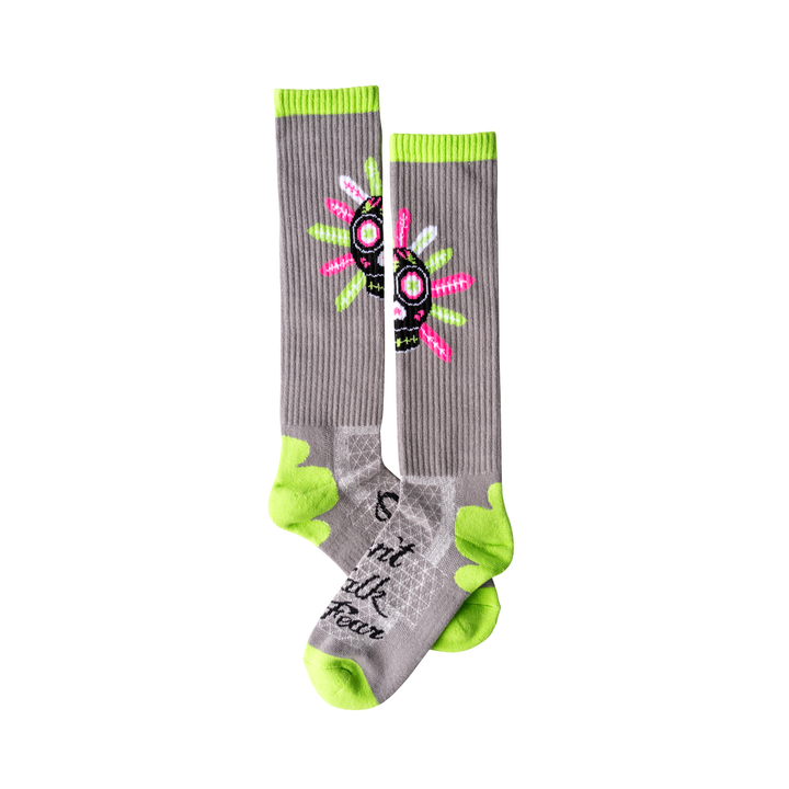 Don’t Walk in Fear Gray Performance Boot Socks