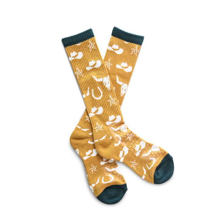 Get Western Gold/Jade Performance Boot Socks
