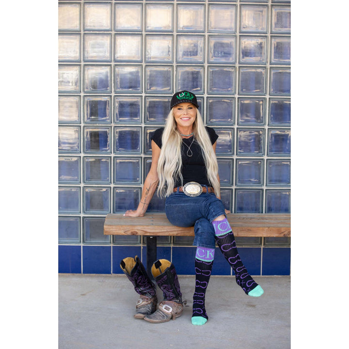 High Maintenance Cowgirl Purple Performance Boot Socks