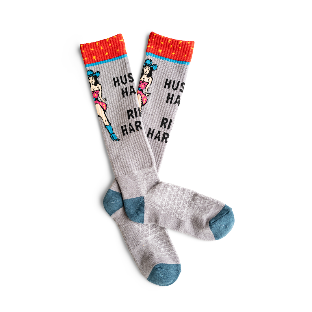 Bad Cowgirl Co. Hustle Hard, Ride Harder Performance Boot Socks