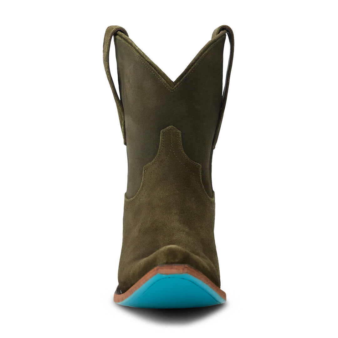 Emma Jane Bootie - Olive Suede