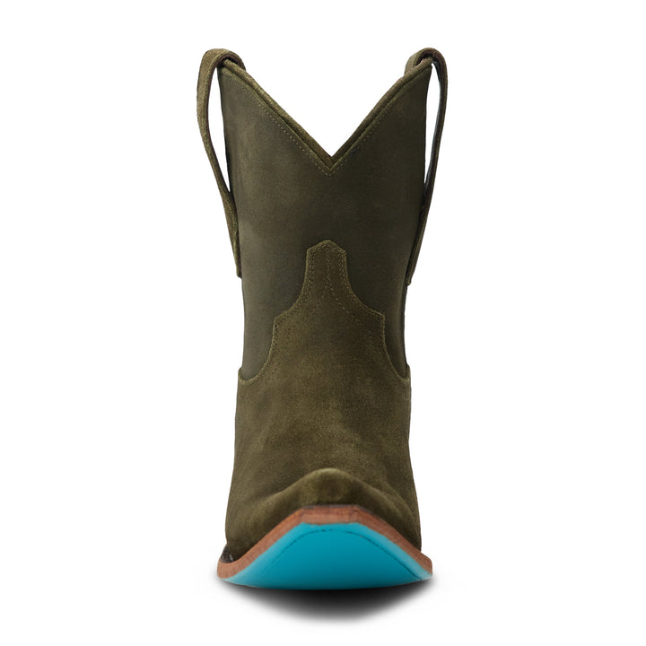 Emma Jane Bootie - Olive Suede