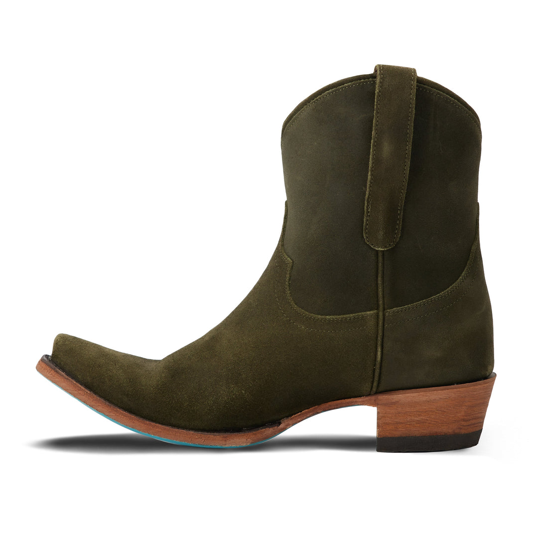 Emma Jane Bootie - Olive Suede