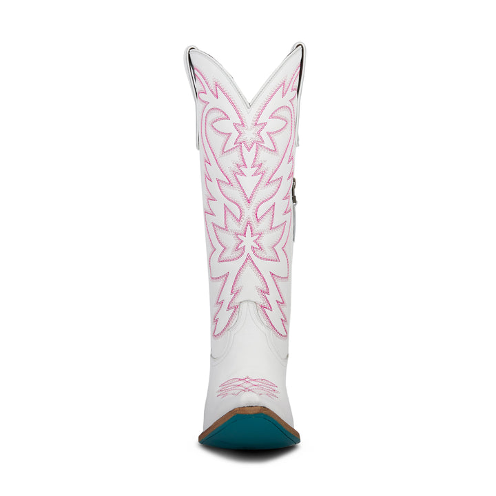 Smokeshow Boot - Matte White and Neon Pink