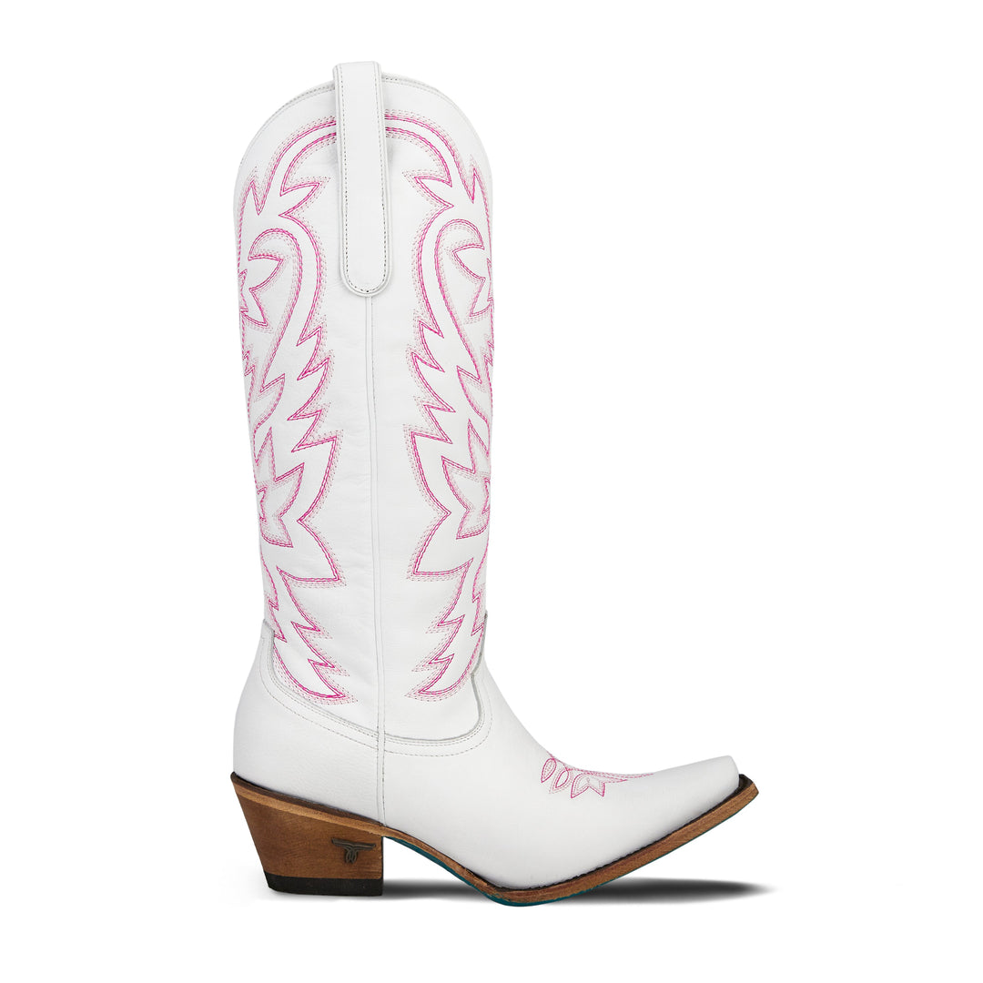 Smokeshow Boot - Matte White and Neon Pink