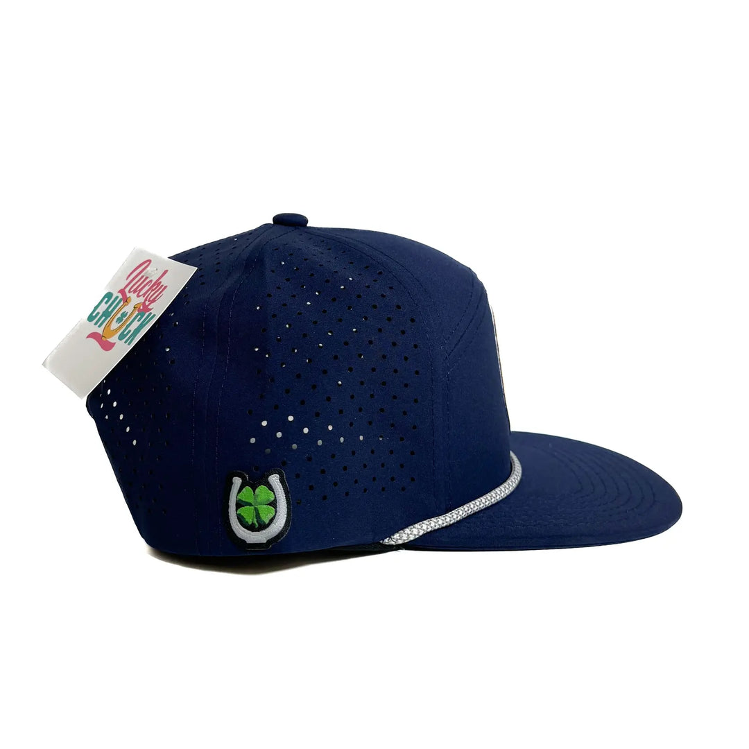 Lucky Polo Patch 7 Panel Hat with Rope - Navy