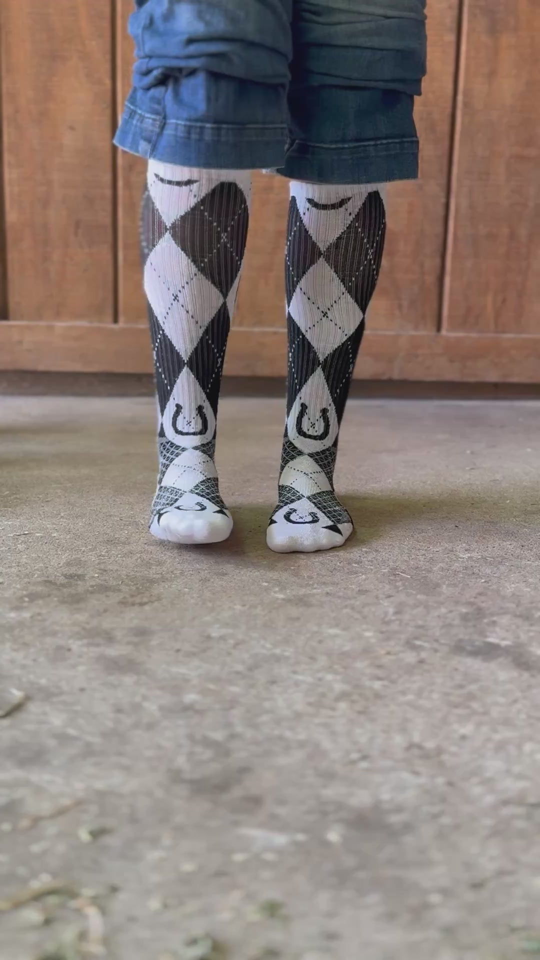 Lucky Argyle Blk/White Performance Socks