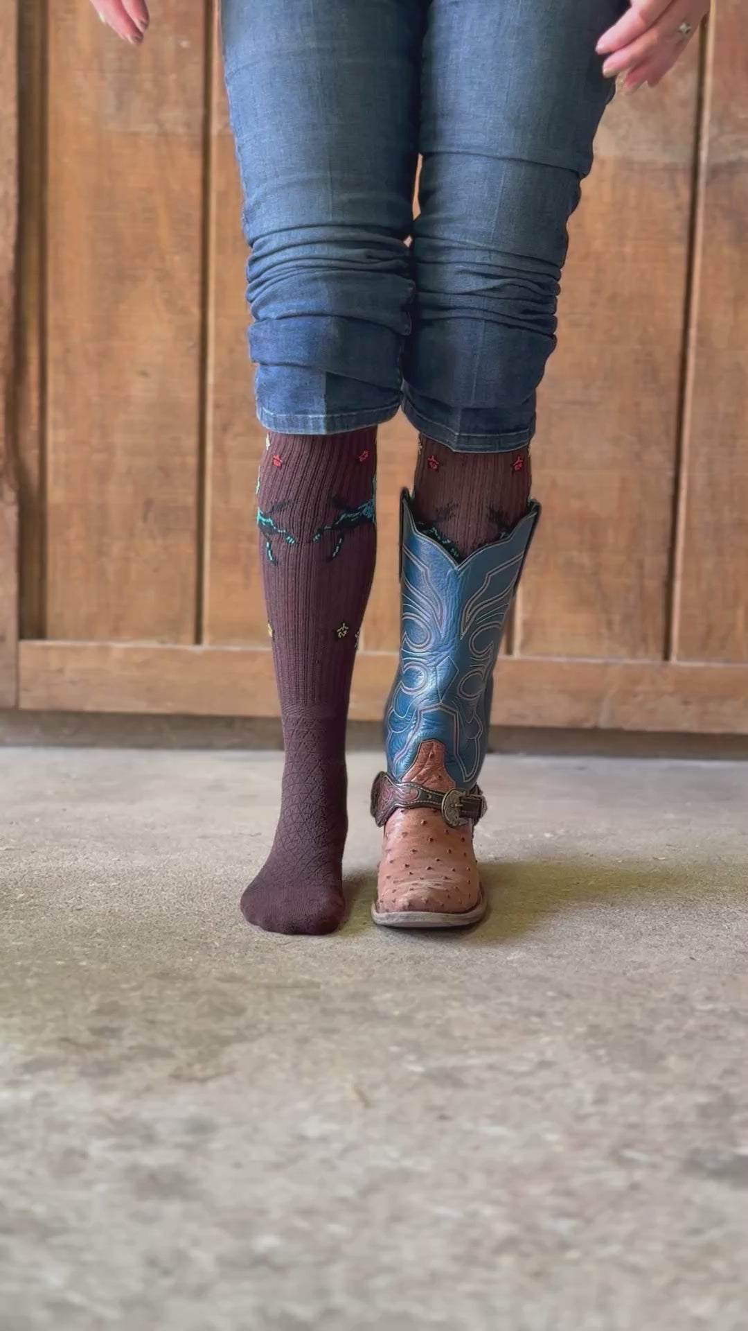 Fringe Long Live Brown Performance Boot Sock