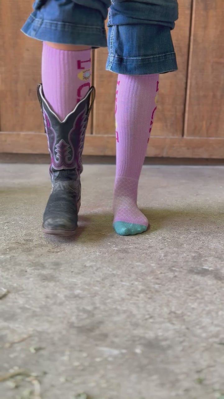 Lucky Lavender Light Pink Performance Boot Socks