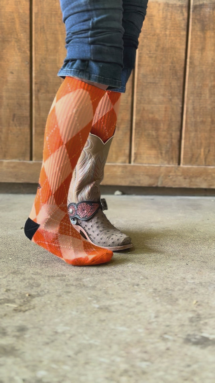Orange Outlaw Performance Boot Socks