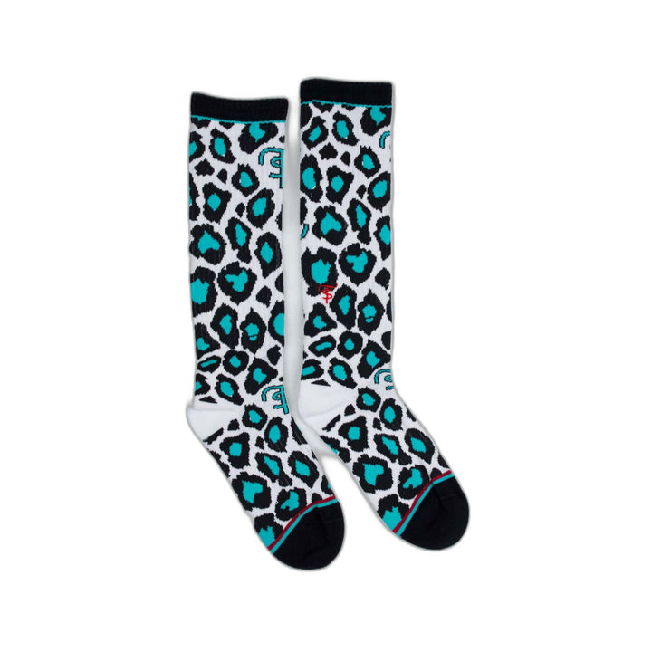 Turquoise in Style Leopard Performance Boot Sock