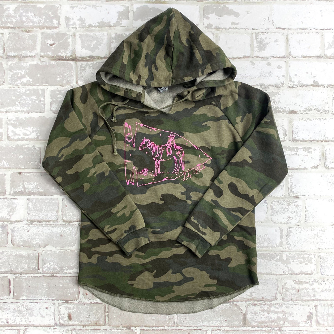 Arrowhead Cowgirl California Hoodie - Women's Relaxed Fit Camo