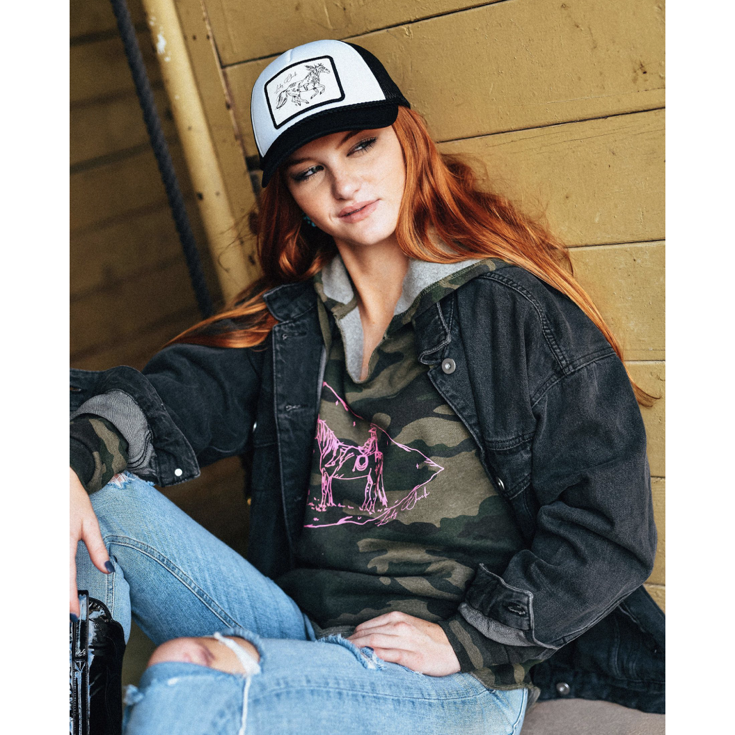 Arrowhead Cowgirl California Hoodie - Women's Relaxed Fit Camo